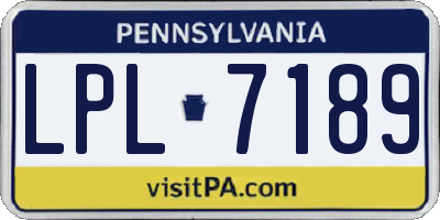 PA license plate LPL7189
