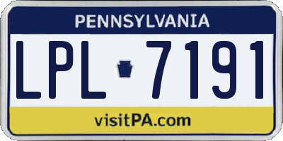 PA license plate LPL7191