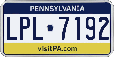 PA license plate LPL7192