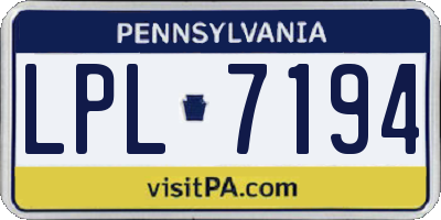 PA license plate LPL7194