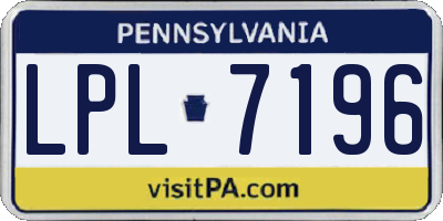 PA license plate LPL7196