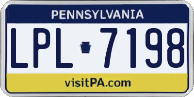 PA license plate LPL7198