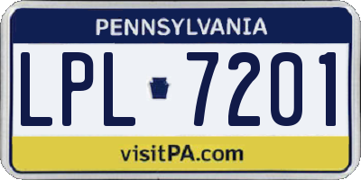 PA license plate LPL7201