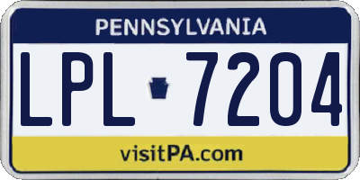 PA license plate LPL7204