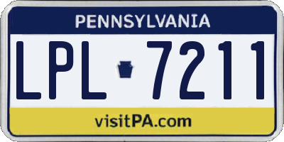 PA license plate LPL7211