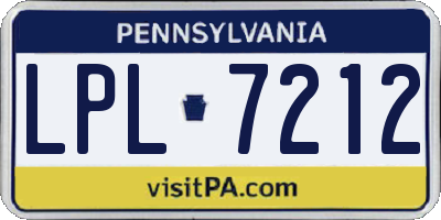 PA license plate LPL7212
