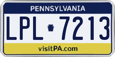 PA license plate LPL7213
