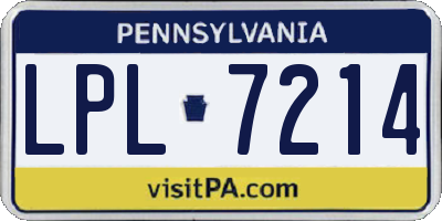 PA license plate LPL7214