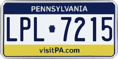 PA license plate LPL7215
