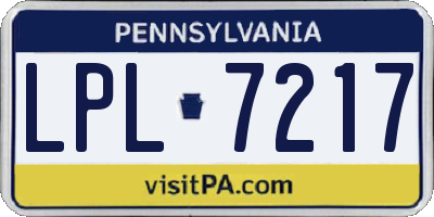 PA license plate LPL7217