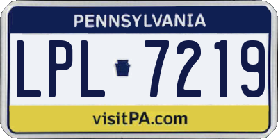 PA license plate LPL7219