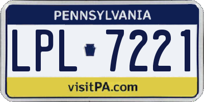 PA license plate LPL7221