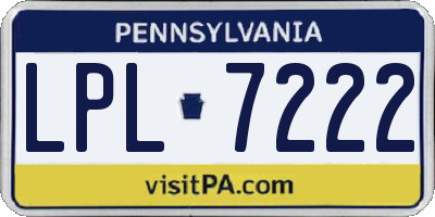 PA license plate LPL7222