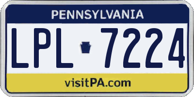 PA license plate LPL7224