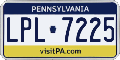 PA license plate LPL7225