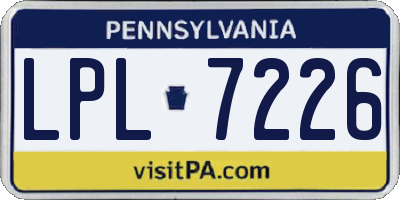 PA license plate LPL7226