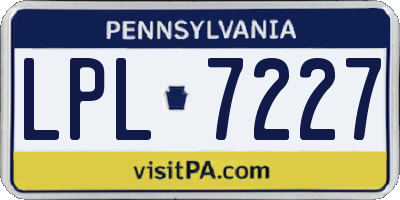 PA license plate LPL7227