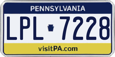 PA license plate LPL7228