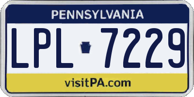 PA license plate LPL7229