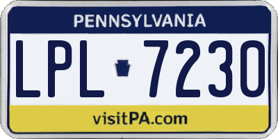 PA license plate LPL7230