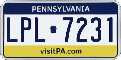 PA license plate LPL7231