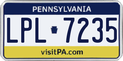 PA license plate LPL7235