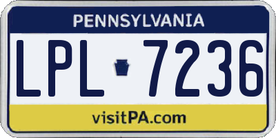 PA license plate LPL7236