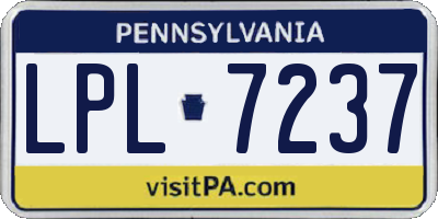 PA license plate LPL7237
