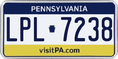 PA license plate LPL7238