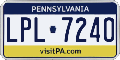 PA license plate LPL7240
