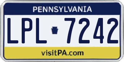PA license plate LPL7242