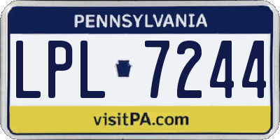 PA license plate LPL7244