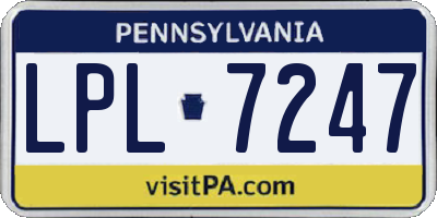 PA license plate LPL7247