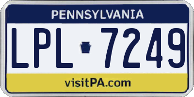 PA license plate LPL7249