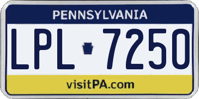 PA license plate LPL7250