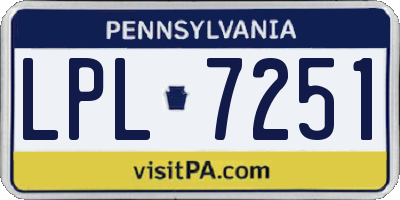 PA license plate LPL7251