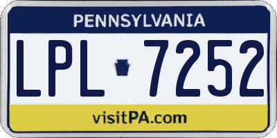 PA license plate LPL7252