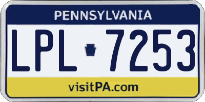 PA license plate LPL7253
