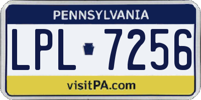 PA license plate LPL7256