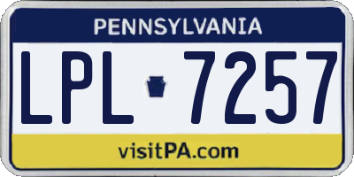 PA license plate LPL7257
