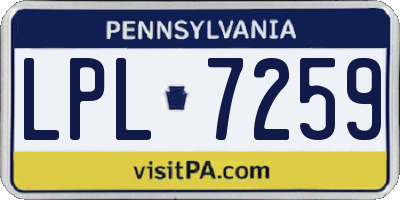 PA license plate LPL7259