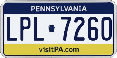 PA license plate LPL7260