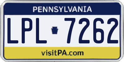 PA license plate LPL7262