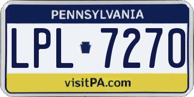 PA license plate LPL7270