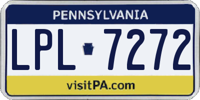 PA license plate LPL7272