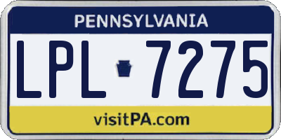 PA license plate LPL7275