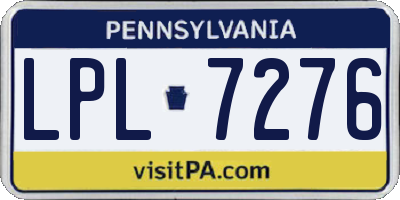 PA license plate LPL7276