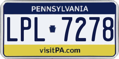 PA license plate LPL7278