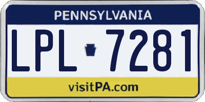 PA license plate LPL7281
