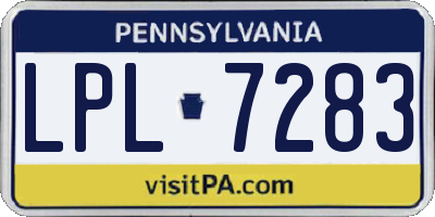 PA license plate LPL7283